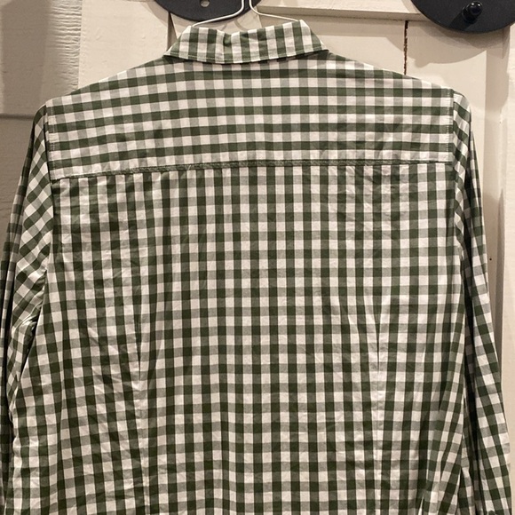 J.Crew women’s shirt, size large, olive green check - Picture 3 of 5